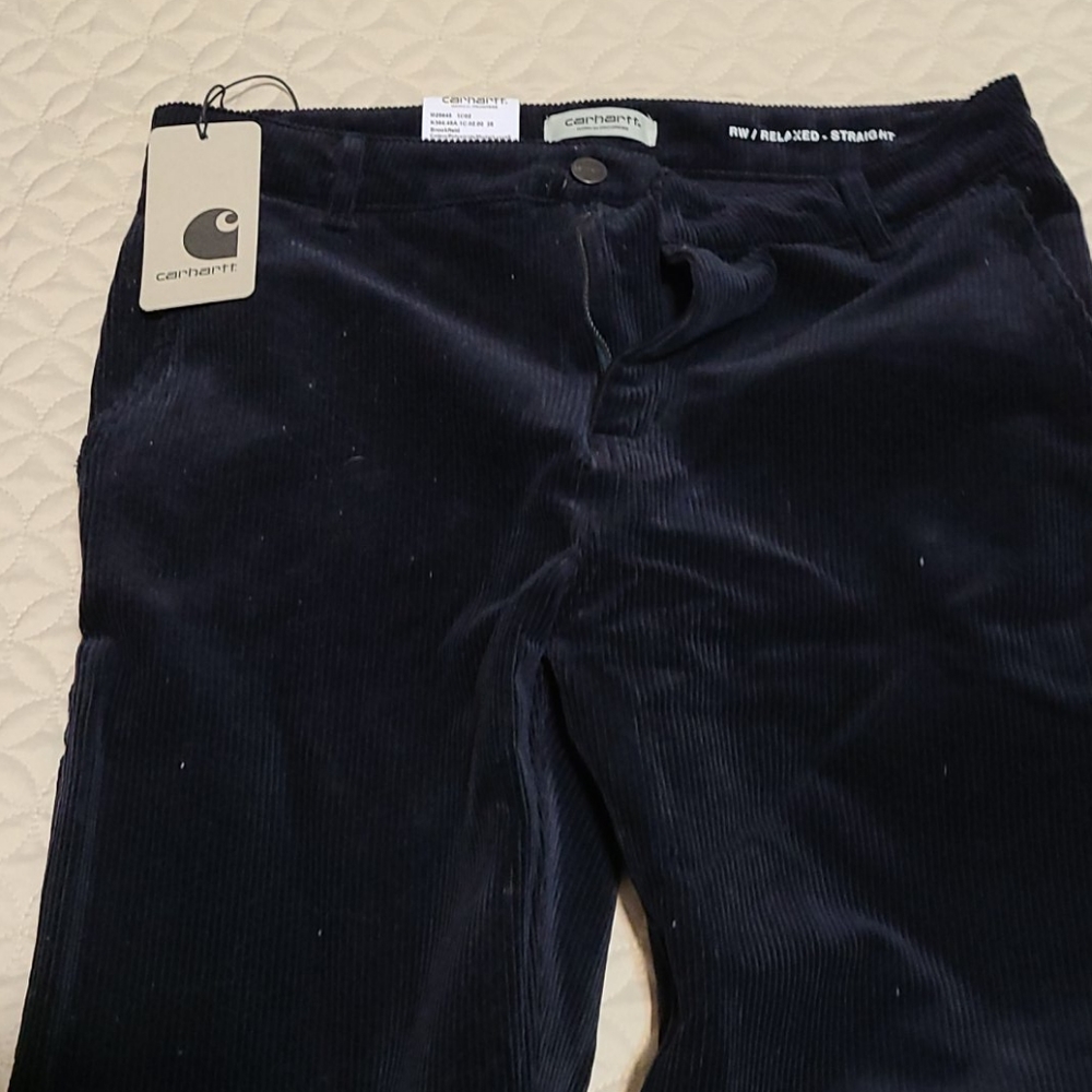 Brand new Carharttwip Navy corduroy pierce pants